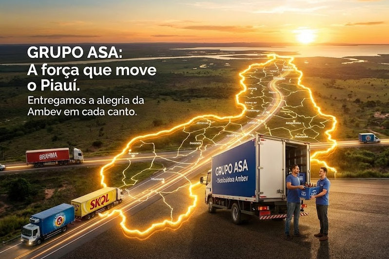 Grupo Asa - A força que move o Piauí - Caminhões de entrega e equipe